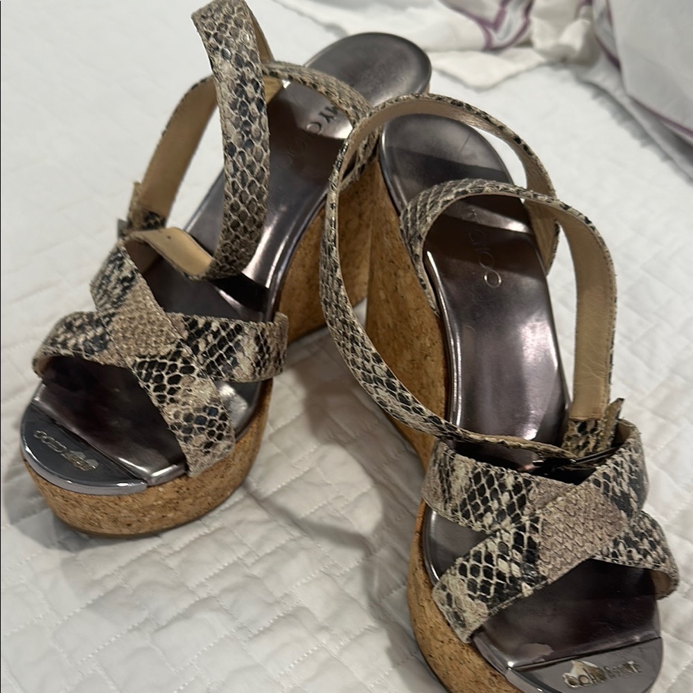 Calvin Klein Snakeskin Platform Sandals